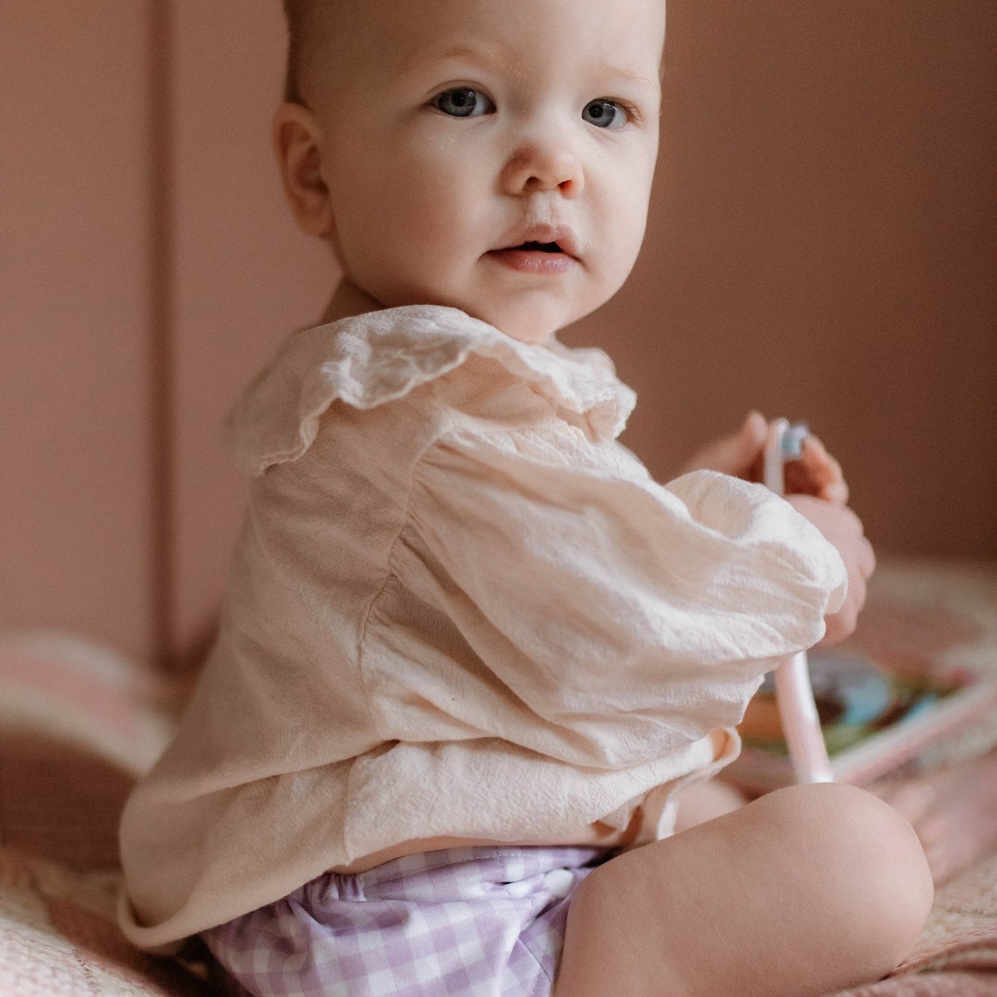 One Size All-In-One Reusable Cloth Nappy - Lilac Gingham