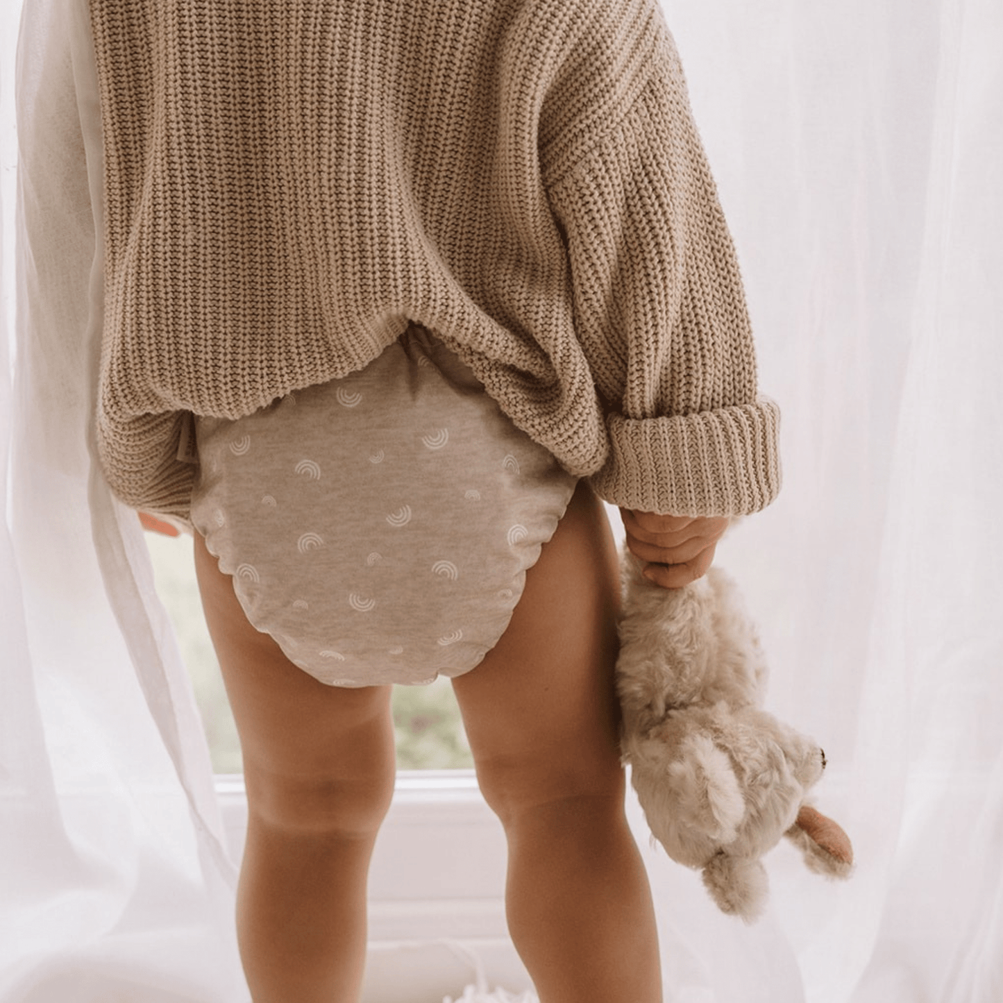 One Size All-In-One Reusable Cloth Nappy - Rainbow Oatmeal