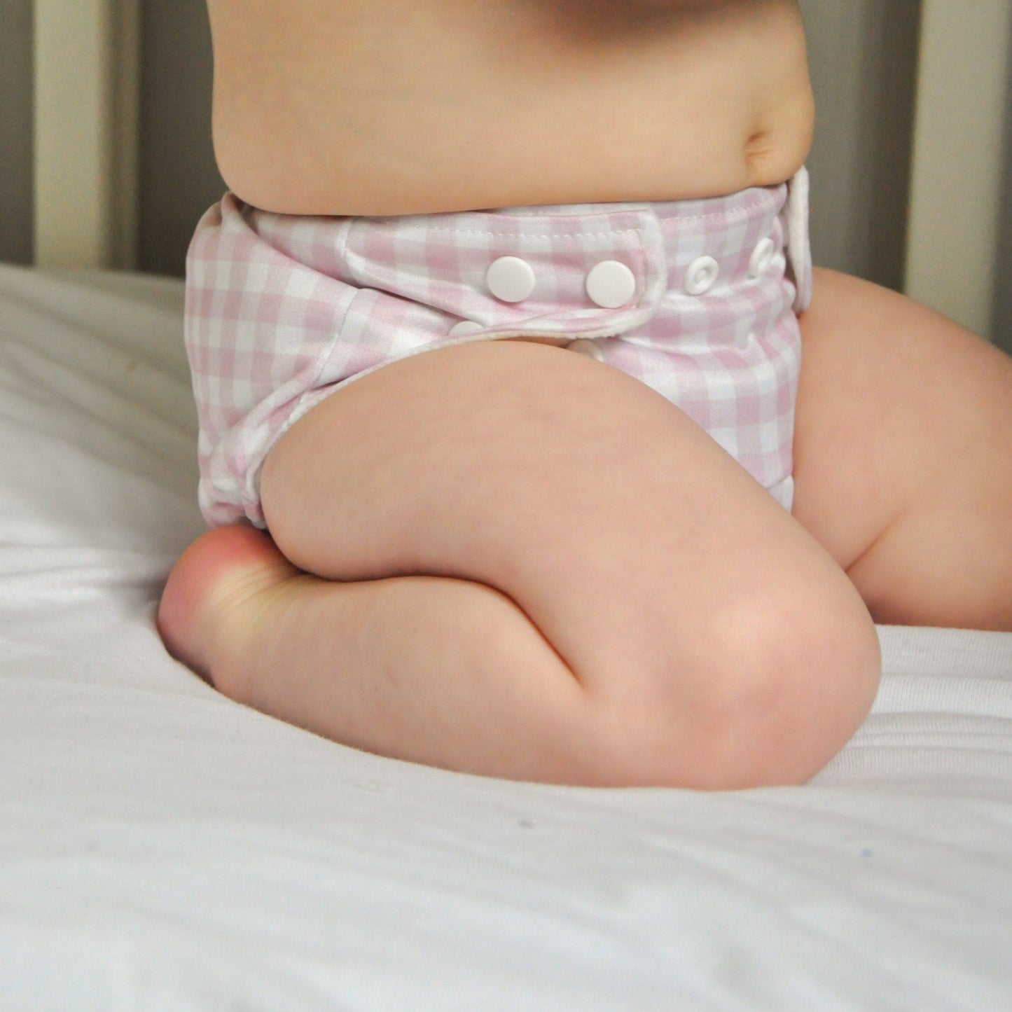 One Size All-In-One Reusable Cloth Nappy - Rose Gingham