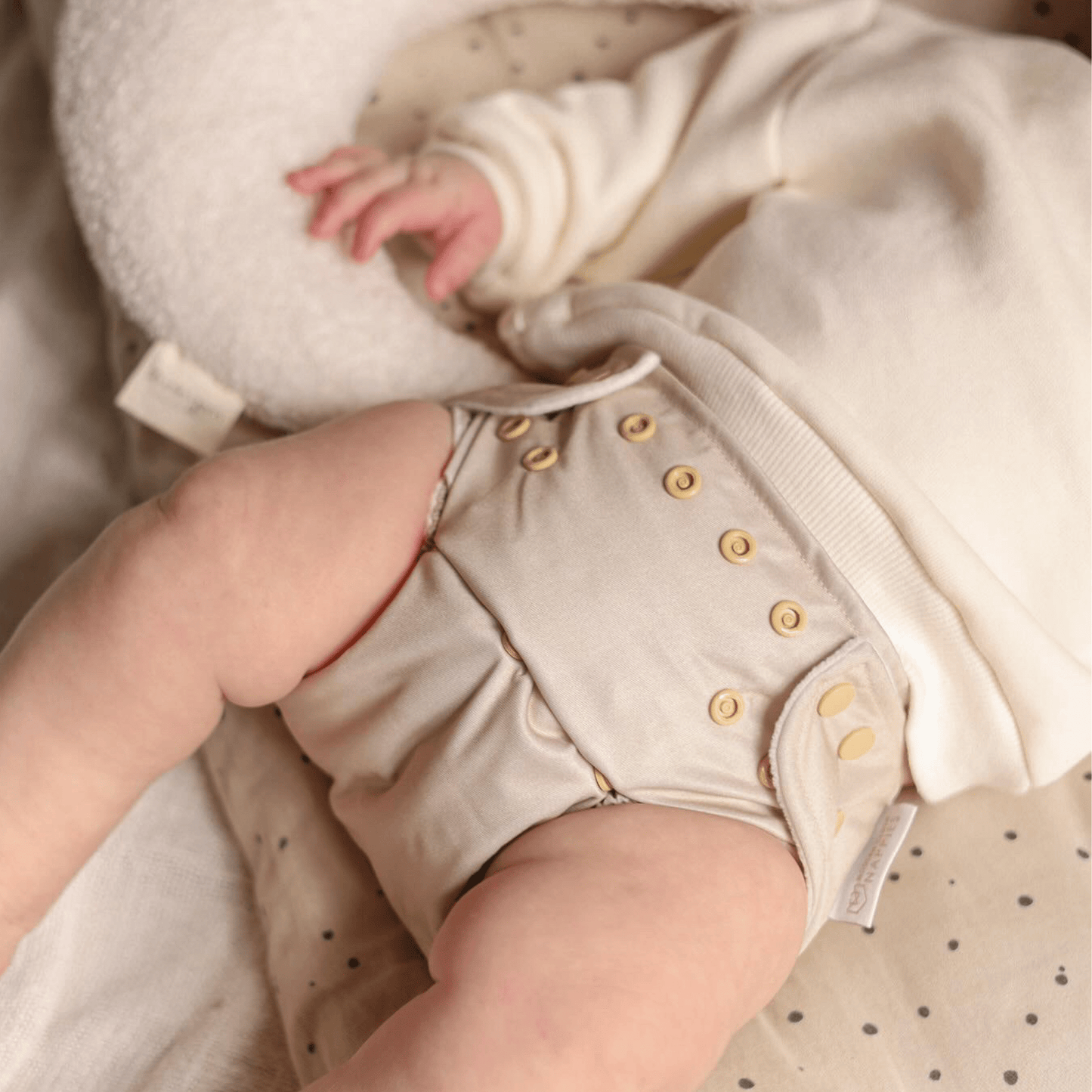 One Size All-In-One Reusable Cloth Nappy - Soft Sand