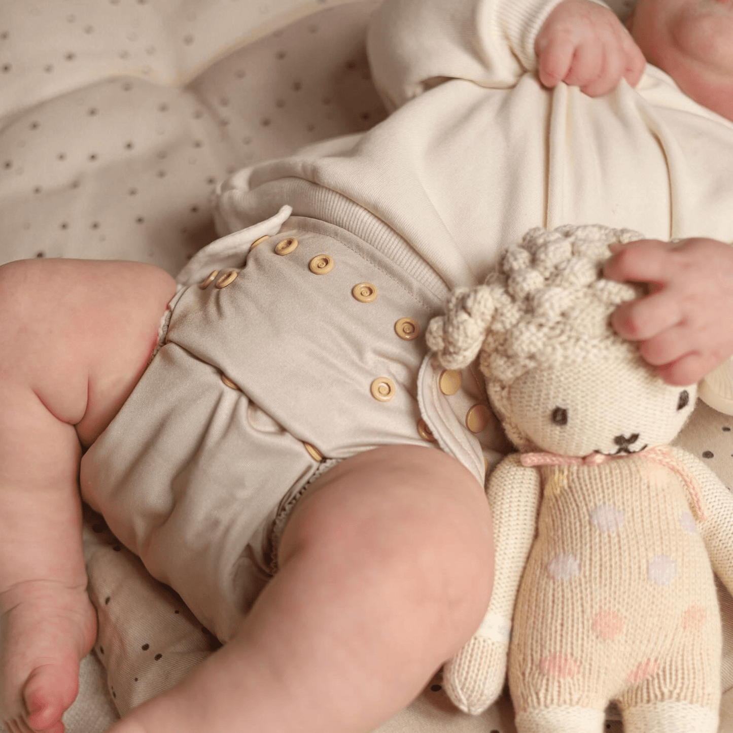 One Size All-In-One Reusable Cloth Nappy - Soft Sand