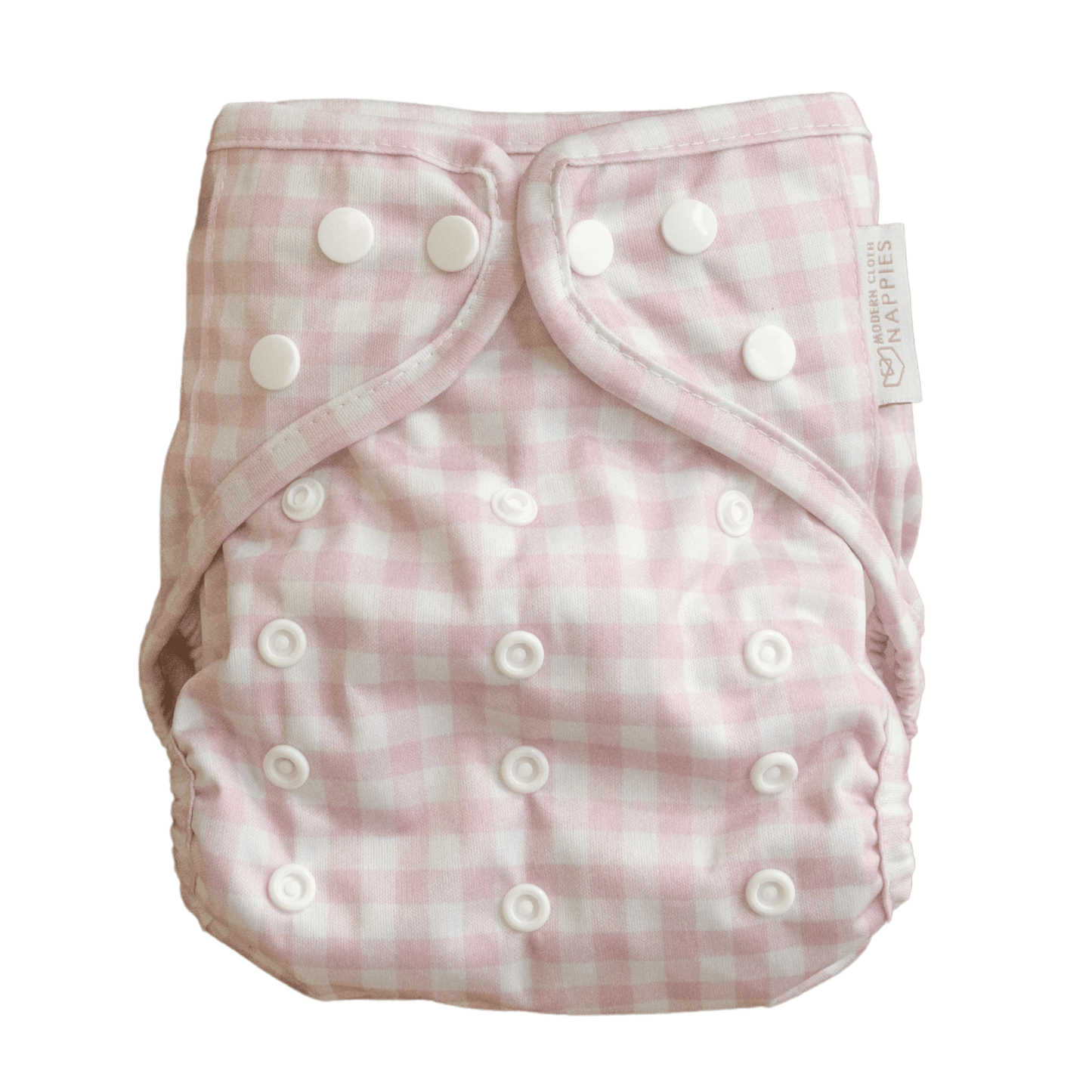 One Size Reusable Cloth Nappy Wrap - Rose Gingham