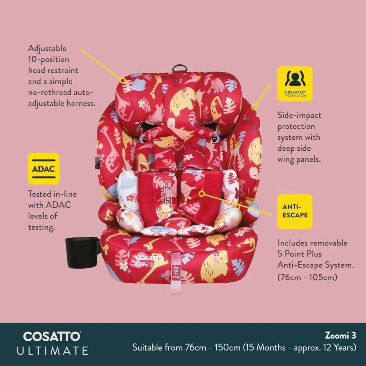 Cosatto Zoomi 3 i-Size Car Seat - Bear Hug