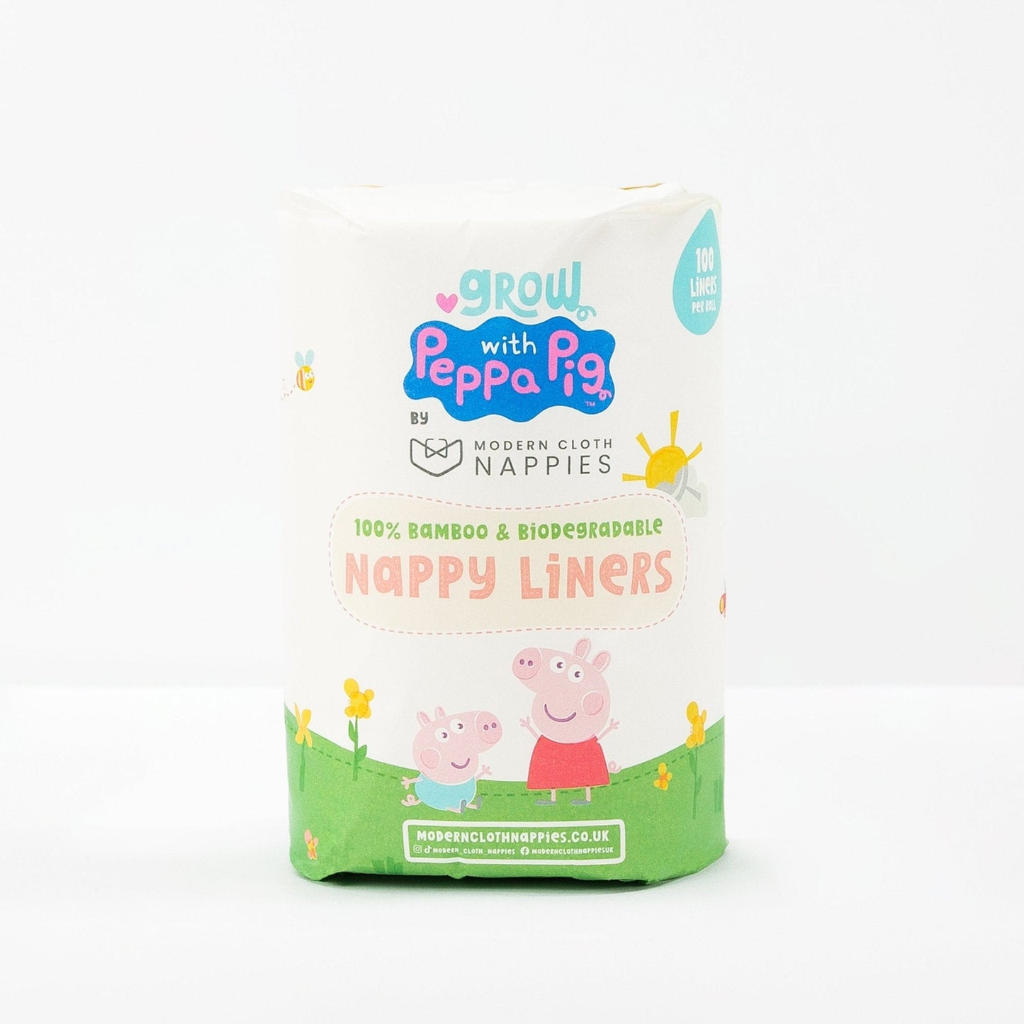 Peppa Pig Disposable Bamboo Nappy Liners – 100 Liners Per Roll