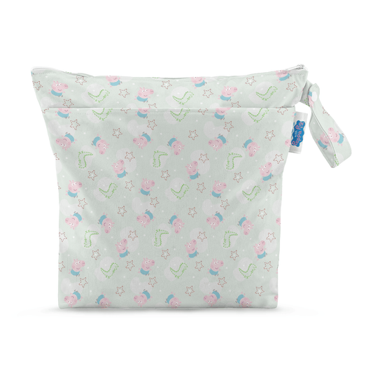 Peppa Pig Grab & Go Nappy Wet Bag - George Pig | Sage