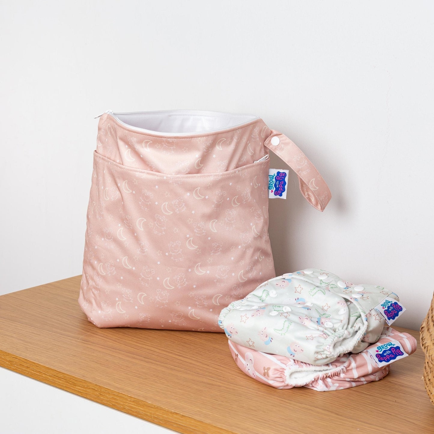 Peppa Pig Grab & Go Nappy Wet Bag - Moons & Stars