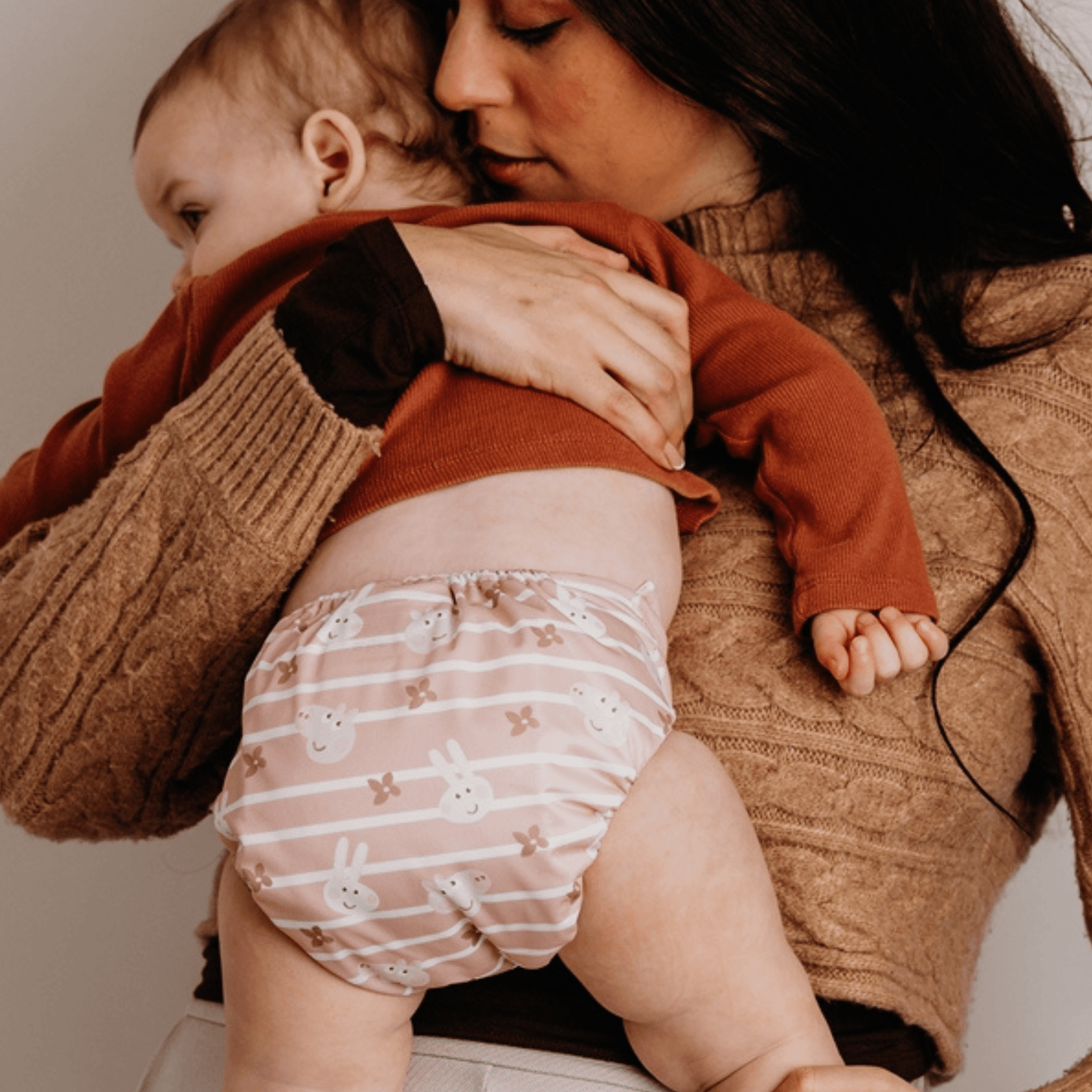 Peppa Pig One Size All-In-One Reusable Cloth Nappy - Blush Stripe