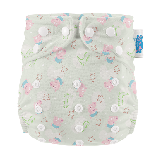 Peppa Pig One Size All-In-One Reusable Cloth Nappy - George Pig | Sage