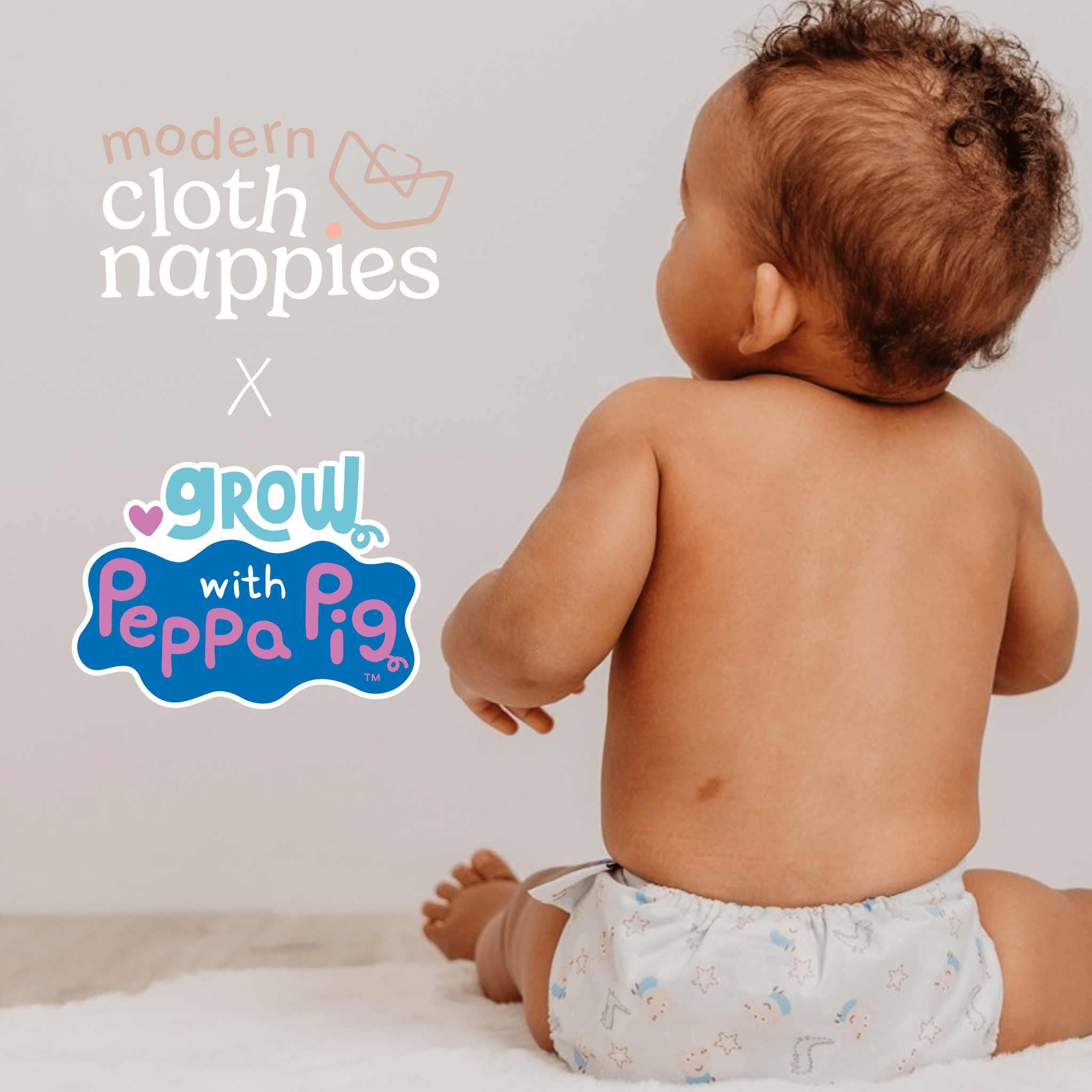Peppa Pig One Size All-In-One Reusable Cloth Nappy - George Pig | Sage