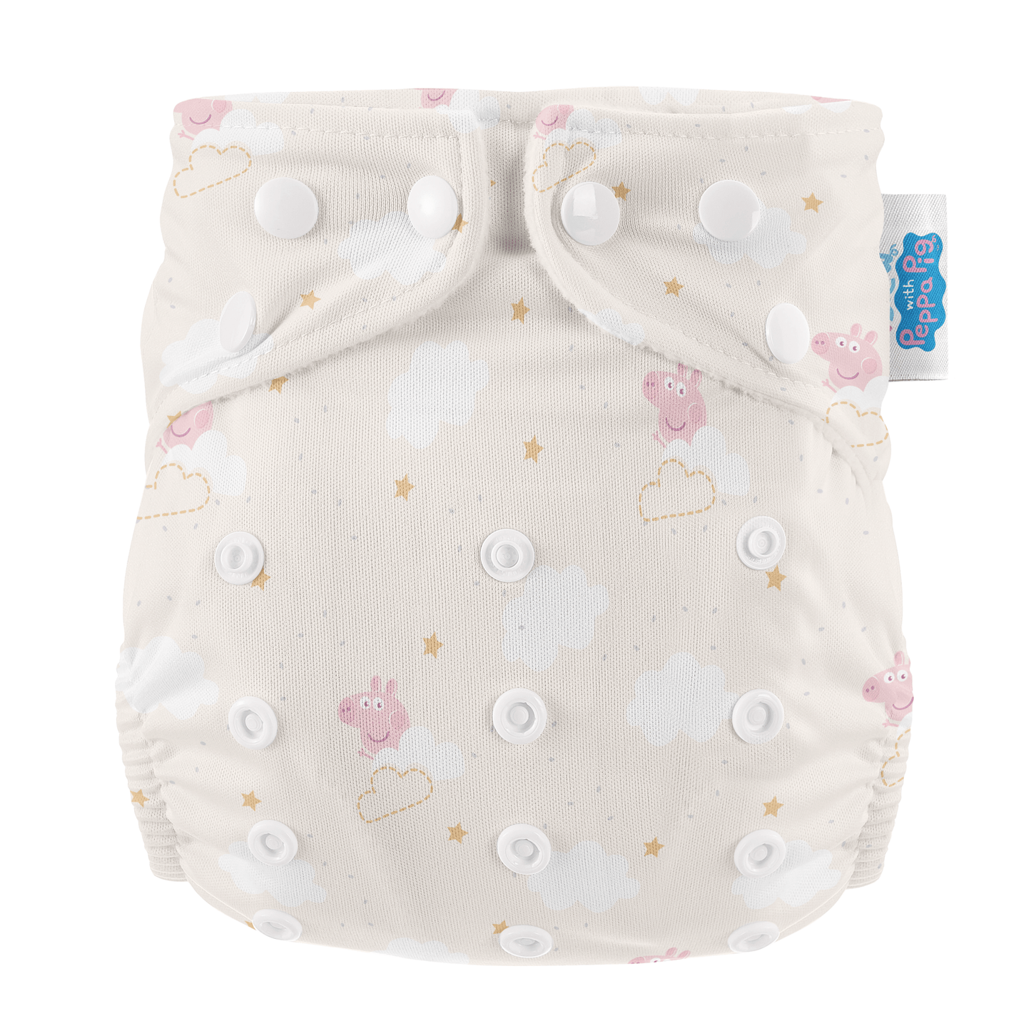 Peppa Pig One Size All-In-One Reusable Cloth Nappy - Peppa Clouds