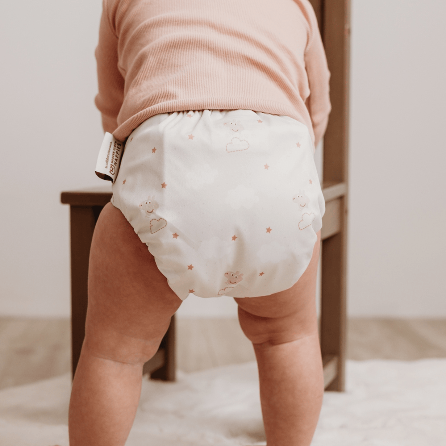 Peppa Pig One Size All-In-One Reusable Cloth Nappy - Peppa Clouds