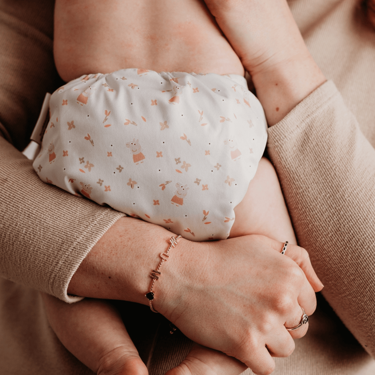 Peppa Pig One Size All-In-One Reusable Cloth Nappy - Peppa Floral