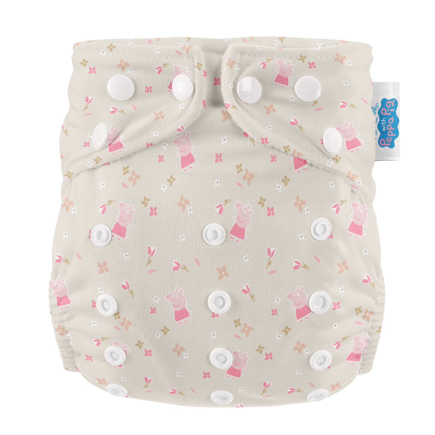 Peppa Pig One Size All-In-One Reusable Cloth Nappy - Peppa Floral