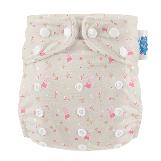 Peppa Pig One Size All-In-One Reusable Cloth Nappy - Peppa Floral