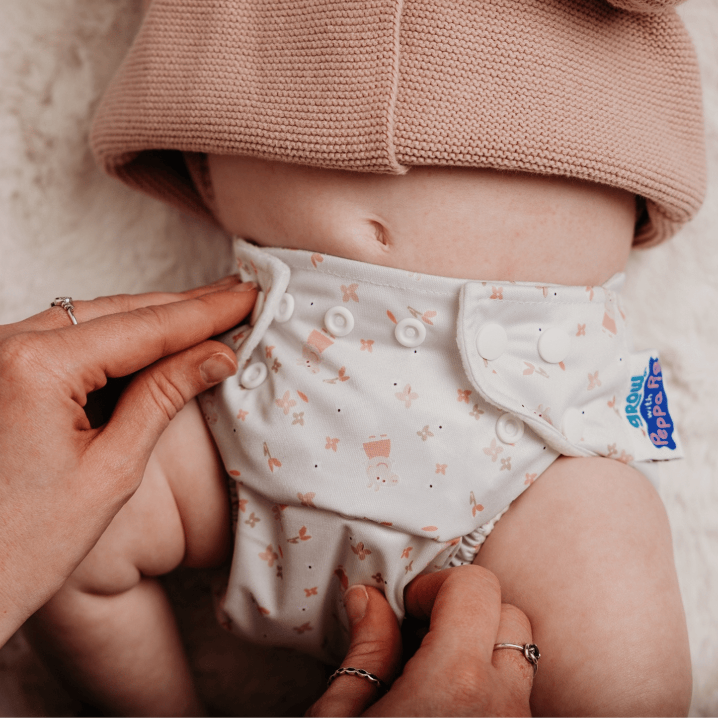 Peppa Pig One Size All-In-One Reusable Cloth Nappy - Peppa Floral