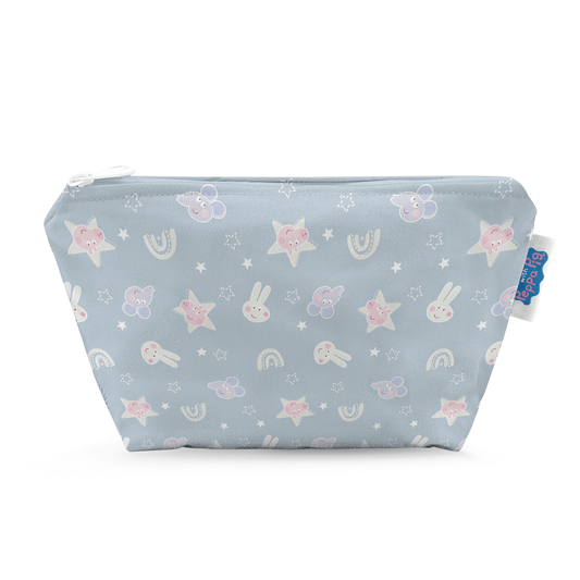 Peppa Pig Small Reusable Cloth Wipe Wet Bag - Blue Mix Peppa & Friends