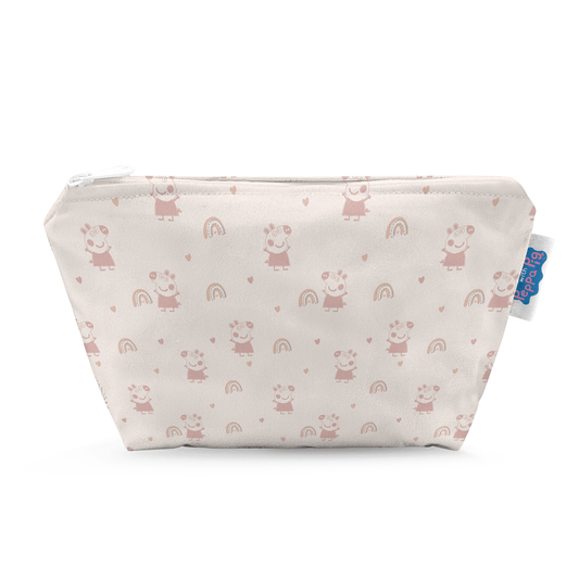 Peppa Pig Small Reusable Cloth Wipe Wet Bag - Pink Rainbows