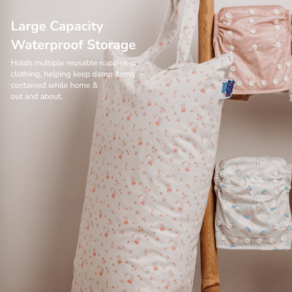 Peppa Pig XL Wet Bag Reusable Cloth Nappy Pail - Blue Mix Peppa & Friends