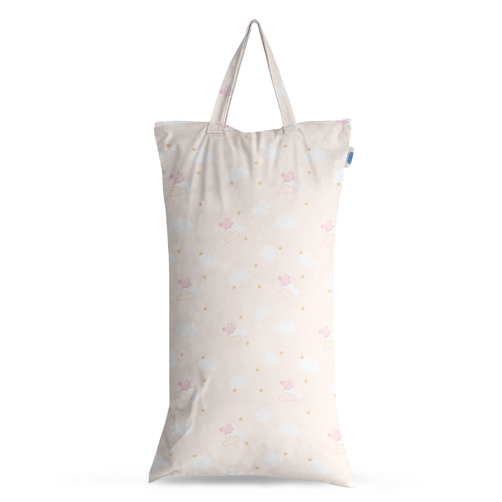 Peppa Pig XL Wet Bag Reusable Cloth Nappy Pail - Peppa Clouds