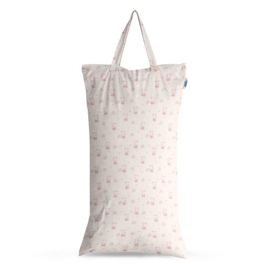 Peppa Pig XL Wet Bag Reusable Cloth Nappy Pail - Pink Rainbows