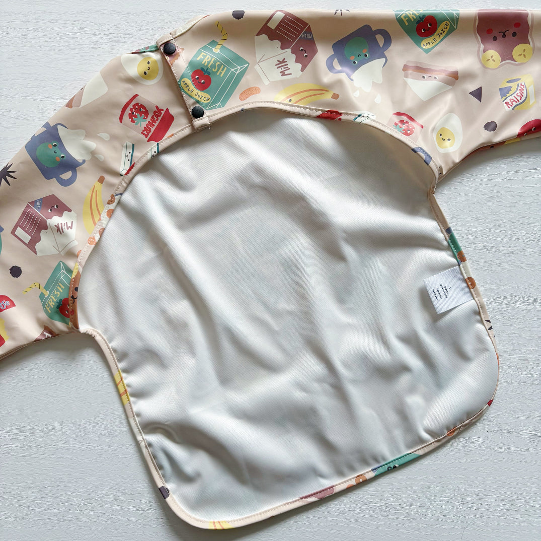 Long Sleeved Baby Bib - Snack Time