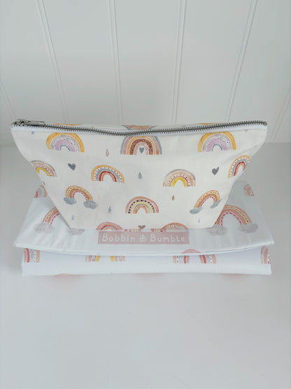 Nappy and wipes pouch - Beau Rainbow Print