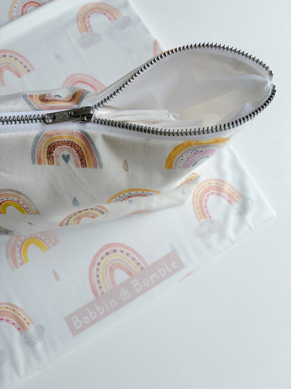 Nappy and wipes pouch - Beau Rainbow Print
