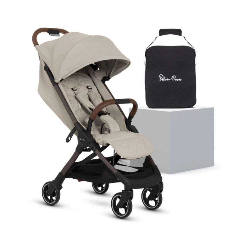 Silver Cross Clic 2 Travel Stroller inc Travel Bag - Latte