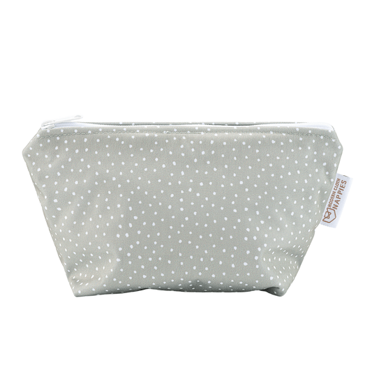 Small Reusable Cloth Wipe & Sanitary Bag - Dottie Sage