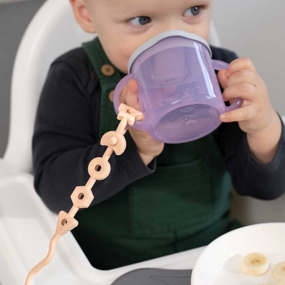Squiggle Strap® Antimicrobial Toy Strap (2pcs) - Blush Pink & Cool Grey