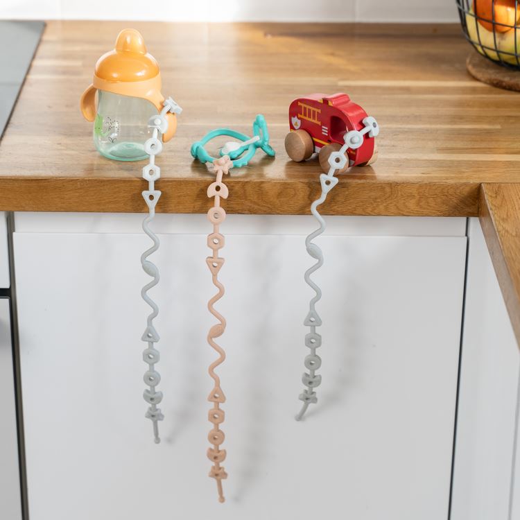 Squiggle Strap® Antimicrobial Silicone Toy Straps (2pcs)