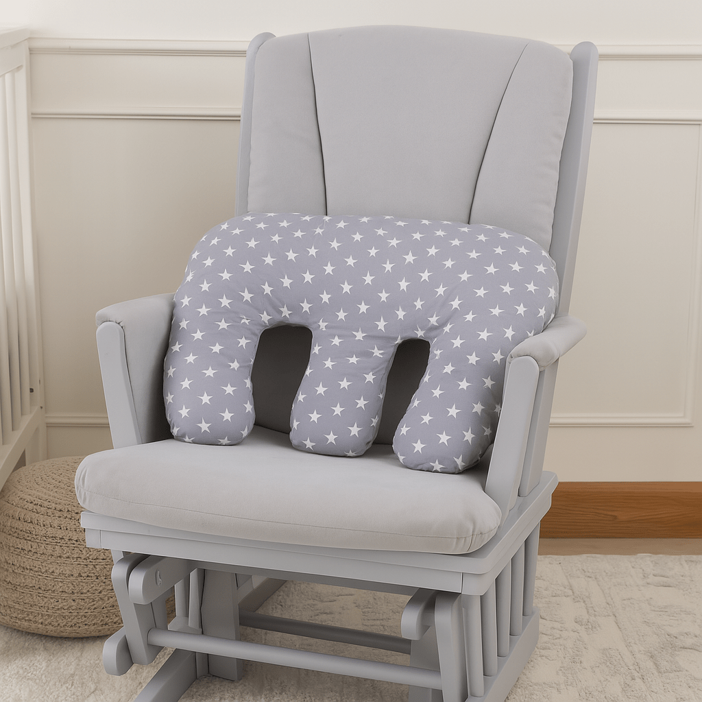 Twin Pregnancy Nursing Pillow - White Stars