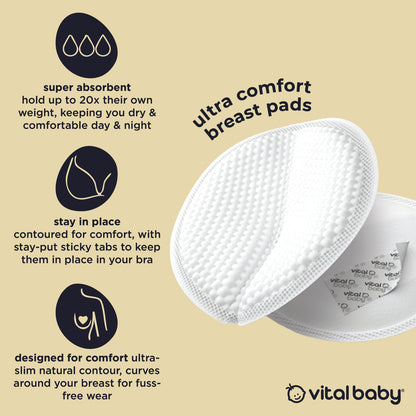Vital Baby Ultra Comfort Breast Pads - 56 Pack