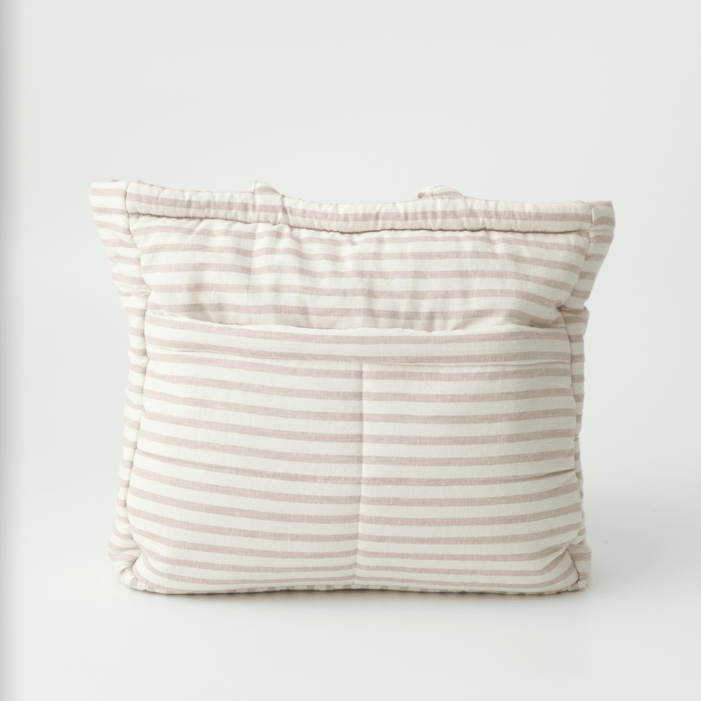 Almond Stripe Tote Nappy Bag (100% Cotton)