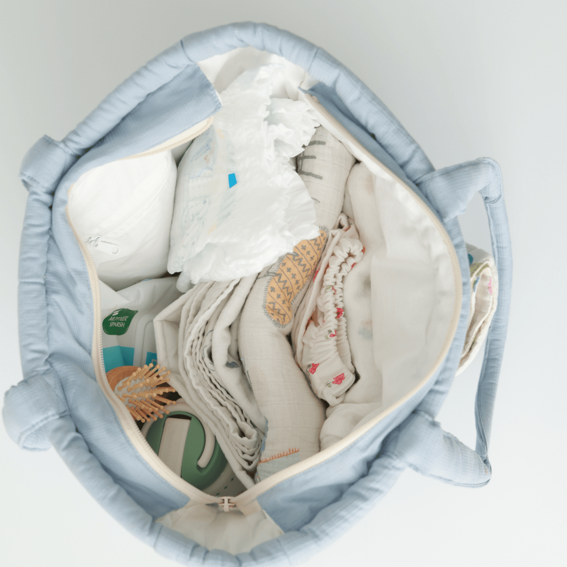 Almond Stripe Tote Nappy Bag (100% Cotton)