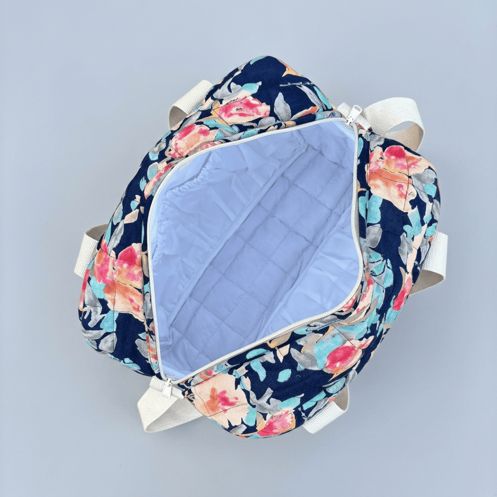Painted Garden Carryall Quilted Nappy Bag (100% Cotton)